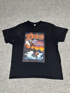 DIO Holy Diver Graphic Band Gildan Shirt Mens XL Black Tee Heavy Metal Rock